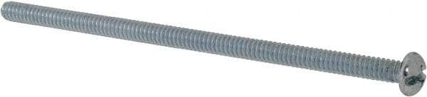 Value Collection - #10-24 UNC, 4" Length Under Head Slotted/Phillips Drive Machine Screw - Round Head, Grade 2 Steel, Zinc-Plated Finish, Without Washer - Apex Tool & Supply