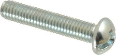 Value Collection - #10-32 UNF, 1" Length Under Head Slotted/Phillips Drive Machine Screw - Round Head, Grade J82 Steel, Zinc-Plated Finish, Without Washer - Apex Tool & Supply