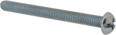Value Collection - #10-32 UNF, 2" Length Under Head Slotted/Phillips Drive Machine Screw - Round Head, Grade 2 Steel, Zinc-Plated Finish, Without Washer - Apex Tool & Supply