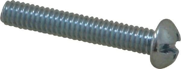 Value Collection - #8-32 UNC, 1" Length Under Head Slotted/Phillips Drive Machine Screw - Round Head, Grade 2 Steel, Zinc-Plated Finish, Without Washer - Apex Tool & Supply