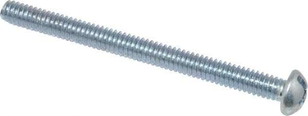 Value Collection - #8-32 UNC, 2" Length Under Head Slotted/Phillips Drive Machine Screw - Round Head, Grade J82 Steel, Zinc-Plated Finish, Without Washer - Apex Tool & Supply