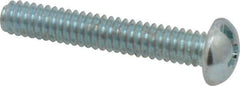 Value Collection - 1/4-20 UNC, 1-1/2" Length Under Head Slotted/Phillips Drive Machine Screw - Round Head, Grade J82 Steel, Zinc-Plated Finish, Without Washer - Apex Tool & Supply