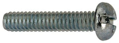 Value Collection - 1/4-20 UNC, 1-1/4" Length Under Head Slotted/Phillips Drive Machine Screw - Round Head, Grade J82 Steel, Zinc-Plated Finish, Without Washer - Apex Tool & Supply