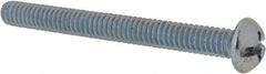 Value Collection - 1/4-20 UNC, 2-1/2" Length Under Head Slotted/Phillips Drive Machine Screw - Round Head, Grade J82 Steel, Zinc-Plated Finish, Without Washer - Apex Tool & Supply
