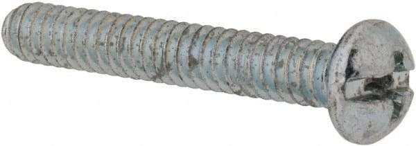 Value Collection - #10-24 UNC, 1-1/4" Length Under Head Slotted/Phillips Drive Machine Screw - Round Head, Grade 2 Steel, Zinc-Plated Finish, Without Washer - Apex Tool & Supply