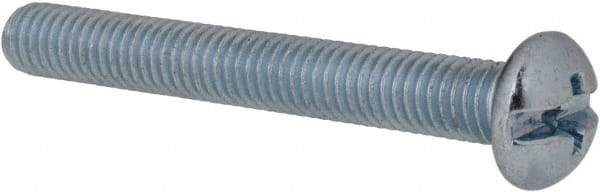 Value Collection - #10-32 UNF, 1-1/2" Length Under Head Slotted/Phillips Drive Machine Screw - Round Head, Grade 2 Steel, Zinc-Plated Finish, Without Washer - Apex Tool & Supply