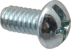 Value Collection - 1/4-20 UNC, 1/2" Length Under Head Slotted/Phillips Drive Machine Screw - Round Head, Grade 2 Steel, Zinc-Plated Finish, Without Washer - Apex Tool & Supply