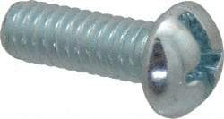 Value Collection - 1/4-20 UNC, 3/4" Length Under Head Slotted/Phillips Drive Machine Screw - Round Head, Grade J82 Steel, Zinc-Plated Finish, Without Washer - Apex Tool & Supply