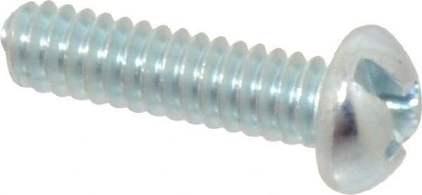 Value Collection - #10-24 UNC, 3/4" Length Under Head Slotted/Phillips Drive Machine Screw - Round Head, Grade J82 Steel, Zinc-Plated Finish, Without Washer - Apex Tool & Supply