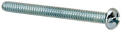 Value Collection - #6-32 UNC, 1-1/2" Length Under Head Slotted/Phillips Drive Machine Screw - Round Head, Grade J82 Steel, Zinc-Plated Finish, Without Washer - Apex Tool & Supply