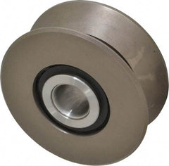 Osborn International - 4-1/2" Roller Diam x 1-13/16" Width, V Grooved Yoke Roller - Steel, 14,300 Lb Dynamic Cap - Apex Tool & Supply