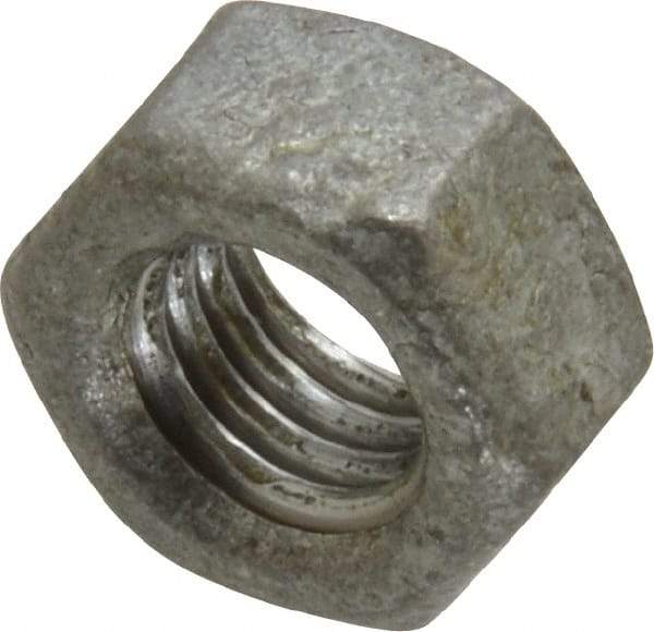 Value Collection - 5/16-18 UNC Steel Right Hand Hex Nut - 1/2" Across Flats, 17/64" High, Hot Dipped Galvanized Finish - Apex Tool & Supply