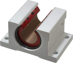 Pacific Bearing - 3/4" ID, 2-3/4" OAW x 2.063" OAL x 2.188" OAH Open Pillow Block - 1,905 Lb Static Cap, 2-3/8" Btw Mnt Hole Ctrs, 0.937" Base-to-Ctr Ht, Aluminum - Apex Tool & Supply