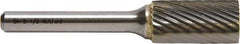 M.A. Ford - 3mm Cut Diam, 3mm Shank Diam, Cylinder Head Double Cut Burr - Carbide, Flat End, 14.3mm LOC, 76mm OAL - Apex Tool & Supply