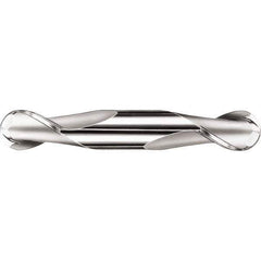 SGS - 9mm Diam, 14mm LOC, 2 Flute Solid Carbide Ball End Mill - Uncoated, Double End, 75mm OAL, 9mm Shank Diam, Spiral Flute - Apex Tool & Supply