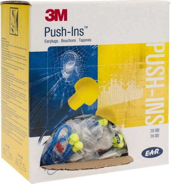 3M - Reusable, Corded, 28 dB Earplugs - Yellow, 100 Pairs - Apex Tool & Supply