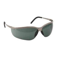 3M - Gray Lenses, Framed Safety Glasses - Anti-Fog, Scratch Resistant, Brushed Nickel Metal Frame, Size Universal, Wrap Around - Apex Tool & Supply