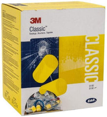 3M - Disposable, Corded, 29 dB, Barrel Earplugs - Yellow, 500 Pairs - Apex Tool & Supply