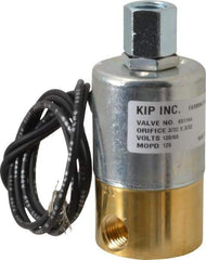 KIP - 1/4" Port, Direct Acting, Brass Solenoid Valve - Normally Closed, 125 Max PSI, Buna-N Seal - Apex Tool & Supply