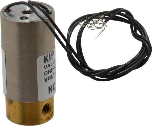 KIP - 10-32 Port, Direct Acting, Brass Solenoid Valve - Multipurpose, 40 Max PSI, Buna-N Seal - Apex Tool & Supply
