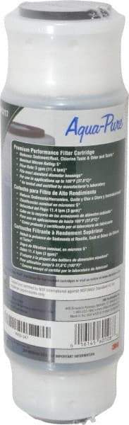 3M Aqua-Pure - 3" OD, 5µ, Cellulose Fiber Carbon & Scale Cartridge Filter - 9-3/4" Long, Reduces Dirt, Rust, Tastes, Odors & Scale - Apex Tool & Supply