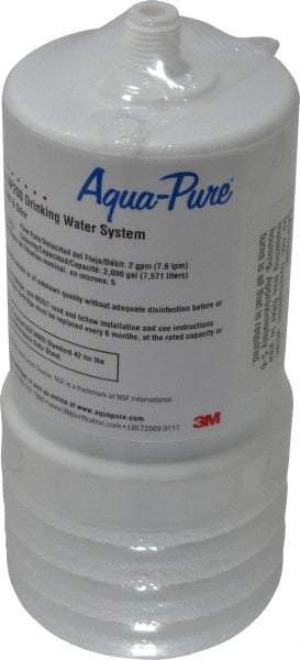 3M Aqua-Pure - 3-1/16" OD, 5µ, Cellulose Fiber 2/Pk. Replacement Cartridge for AP200 - 6-15/16" Long, Reduces Sediments, Tastes, Odors & Chlorine - Apex Tool & Supply