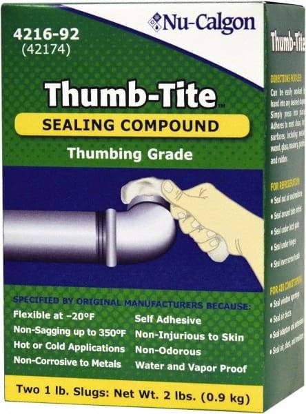 Nu-Calgon - 2 Lb Insulation Slug - White, Use with Sealing, Insulating & General Maintenance Applications - Apex Tool & Supply