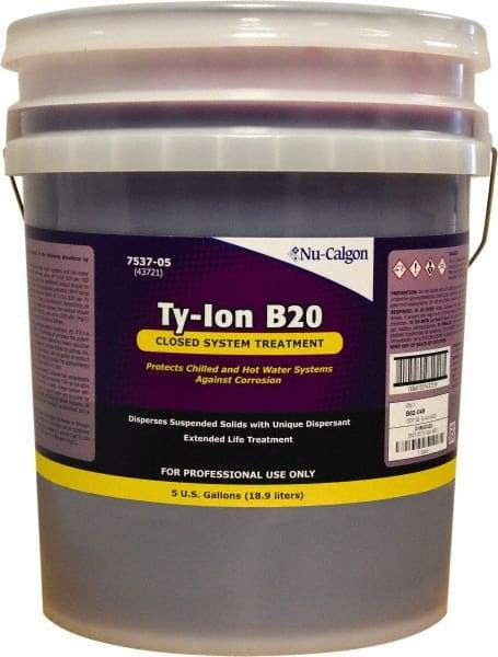 Nu-Calgon - 5 Gal Pail HVAC Cleaners & Scale Remover - Liquid Nitrite Borax Formula, Recirculating System Corrosion Inhibitor Cleaner Hot & Chilled Water Closed Systems - Apex Tool & Supply
