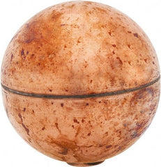Made in USA - 2" Diam, Spherical, Internal Connection, Metal Float - 1/4-20 Thread, Copper, 25 Max psi, 24 Gauge - Apex Tool & Supply