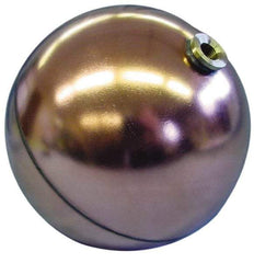 Made in USA - 6" Diam, Spherical, Hex Spud Connection, Metal Float - 1/4 NPT Thread, Copper, 25 Max psi, 23 Gauge - Apex Tool & Supply