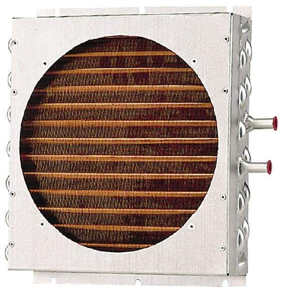 Lytron - 1/2" Tube OD, 1 Fan Mount, Liquid-To-Air Stainless Steel Tubed Process Equipment Heat Exchanger - Deionized Water Cooler, Corrosive Liquid Cooler, 12" High x 12.9" Wide x 2.5" Deep, 4,500 BTU/Hr, 400°F Max - Apex Tool & Supply