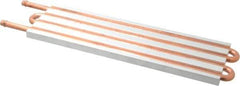 Lytron - 12" Long x 3-1/2" High, Beaded Connection Copper Tube Cold Plate - 3/8 OD Tube, 4-Pass Fluid Path, Water Cooling, 1/2" Thick - Apex Tool & Supply
