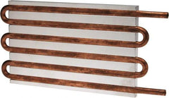 Lytron - 6" Long x 3-3/4" High, Straight Connection Copper Tube Cold Plate - 1/4 OD Tube, 6-Pass Fluid Path, Water Cooling, 0.31" Thick - Apex Tool & Supply