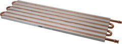 Lytron - 12" Long x 3-3/4" High, Beaded Connection Copper Tube Cold Plate - 1/4 OD Tube, 6-Pass Fluid Path, Water Cooling, 0.31" Thick - Apex Tool & Supply