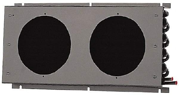 Lytron - 3/8" Tube OD, 2 Fan Mount, Liquid-To-Air Copper Tubed Process Equipment Heat Exchanger - Water Cooler, 9" High x 19.9" Wide x 2.5" Deep, 4,740 BTU/Hr, 400°F Max - Apex Tool & Supply