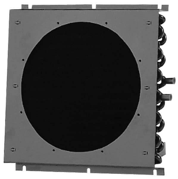 Lytron - 1/2" Tube OD, 1 Fan Mount, Liquid-To-Air Copper Tubed Process Equipment Heat Exchanger - Water Cooler, 12" High x 12.9" Wide x 2.1" Deep, 4,500 BTU/Hr, 400°F Max - Apex Tool & Supply