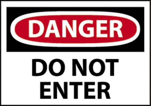 NMC - "Danger - Do Not Enter", 14" Long x 20" Wide, Aluminum Safety Sign - Rectangle, 0.04" Thick, Use for Security & Admittance - Apex Tool & Supply
