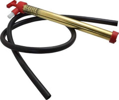 Jabsco - 15 Strokes per Gal, 1/2" Outlet, Brass Hand Operated Plunger Pump - 16 oz per Stroke, 17" OAL, For 5 Gal Drums, For Oil & Diesel Fuel - Apex Tool & Supply