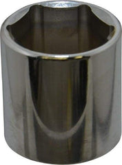 Proto - 3/8" Drive, Standard Hand Socket - 6 Points, 1-5/16" OAL, Chrome Vanadium, Chrome Finish - Apex Tool & Supply