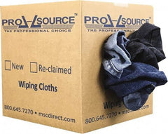 PRO-SOURCE - Reclaimed Rags - Assorted Colors, Denim, Low Lint, 5 Lbs. at 2 to 4 per Pound, Box - Apex Tool & Supply