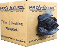 PRO-SOURCE - Reclaimed Rags - Assorted Colors, Denim, Low Lint, 10 Lbs. at 2 to 4 per Pound, Box - Apex Tool & Supply