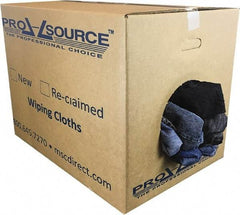 PRO-SOURCE - Reclaimed Rags - Assorted Colors, Denim, Low Lint, 50 Lbs. at 2 to 4 per Pound, Box - Apex Tool & Supply