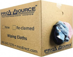 PRO-SOURCE - Reclaimed Rags - Assorted Colors, Terry Cloth, Medium Lint, 25 Lbs. at 3 to 4 per Pound, Box - Apex Tool & Supply
