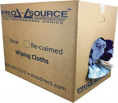 PRO-SOURCE - Reclaimed Rags - Assorted Colors, Terry Cloth, Medium Lint, 50 Lbs. at 3 to 4 per Pound, Box - Apex Tool & Supply