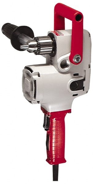 Milwaukee Tool - 1/2" Keyed Chuck, 300 & 1,200 RPM, Pipe Handle Electric Drill - Apex Tool & Supply