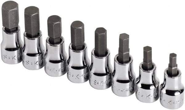 SK - 8 Piece 3/8" Drive Metric Hex Bit Socket Set - 5 to 12mm Hex - Apex Tool & Supply