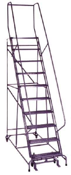 Cotterman - 140" 11 Step Ladder - 350 Lb Capacity, 110" Platform Height, 32" Base Width x 78" Depth, Grip Strut - Apex Tool & Supply