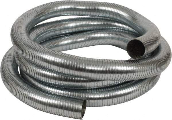 Kuriyama of America - 3" ID x 3-1/8" OD, -60 to 750°F, Galvanized Steel Unlined Flexible Metal Duct Hose - 0.01 to 0.012 Gage Thickness, 20" Bend Radius, 25' Long - Apex Tool & Supply