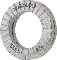 Nord-Lock - 1/4", 0.454" OD, Zinc Flake, Steel Wedge Lock Washer - Grade 2, 0.276 to 0.284" ID - Apex Tool & Supply