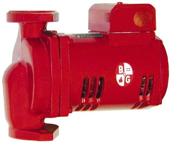 Bell & Gossett - 1/6 hp, 9-1/8" Long, 1 Phase, Cast Iron Housing, Noryl Impeller, Inline Circulator Pump - 115 Volt, 60 Hz, 6-3/8" Flange Width, Bell & Gossett Part No. 1BL016, 150 Max psi, ODP Motor - Apex Tool & Supply